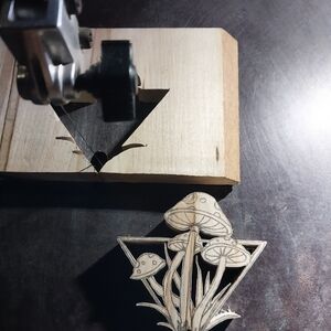 Wooden Mushroom Art Sculpture